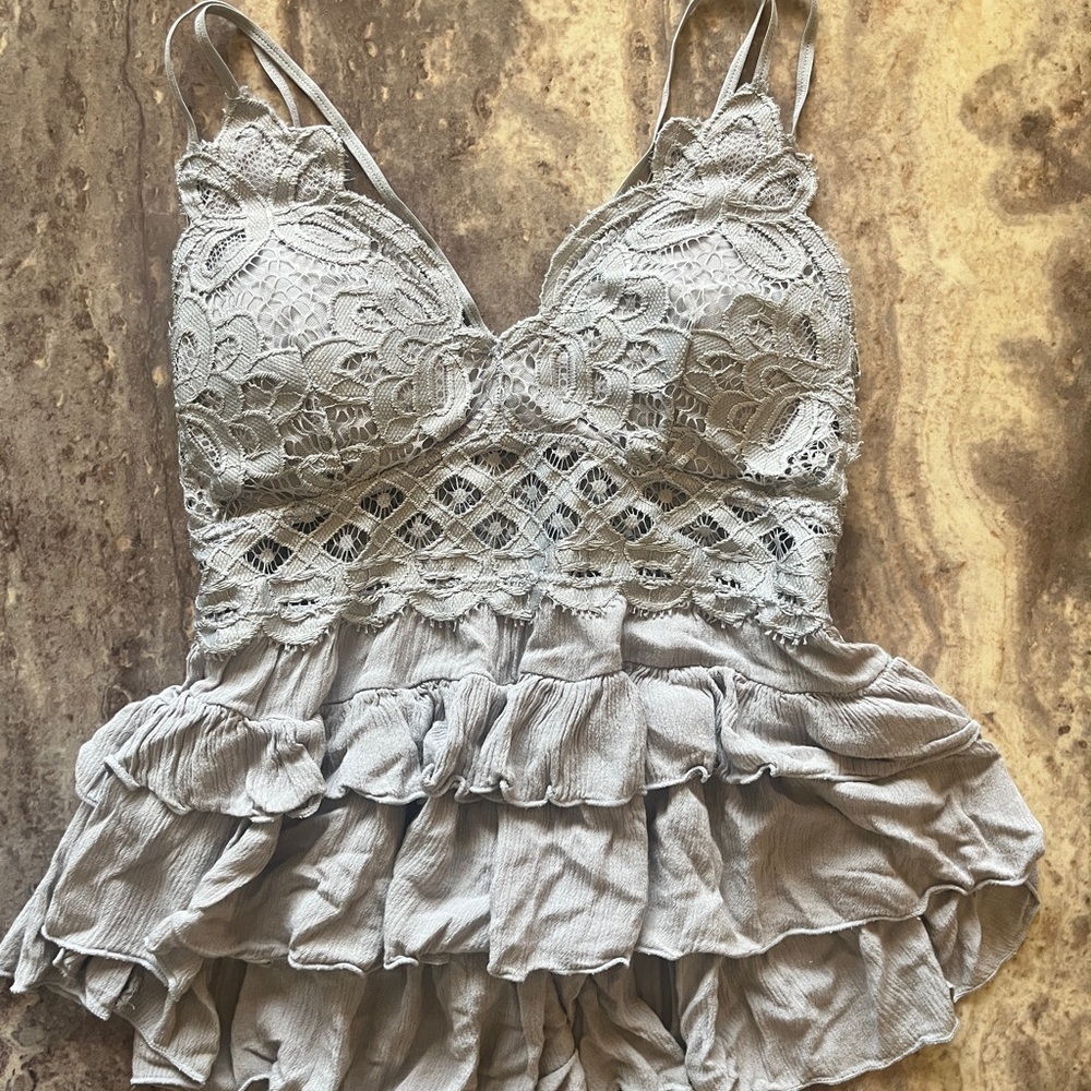 Anemone Silver Lace Accent Blouse